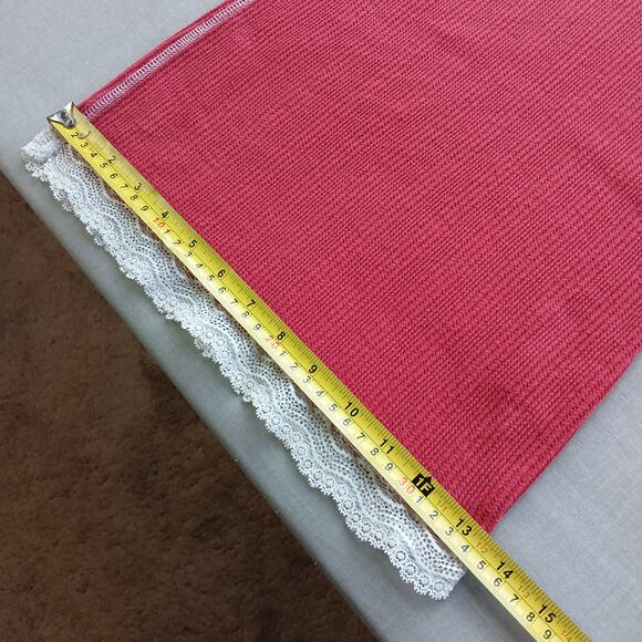 Mossimo Red Ribbed Cami Tank Top w/ White Lace Trim Girls Large long line - Picture 8 of 9